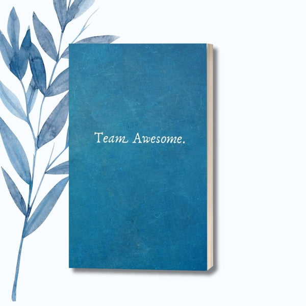 Motivational and professional notebook design perfect for celebrating teamwork and employee appreciation.