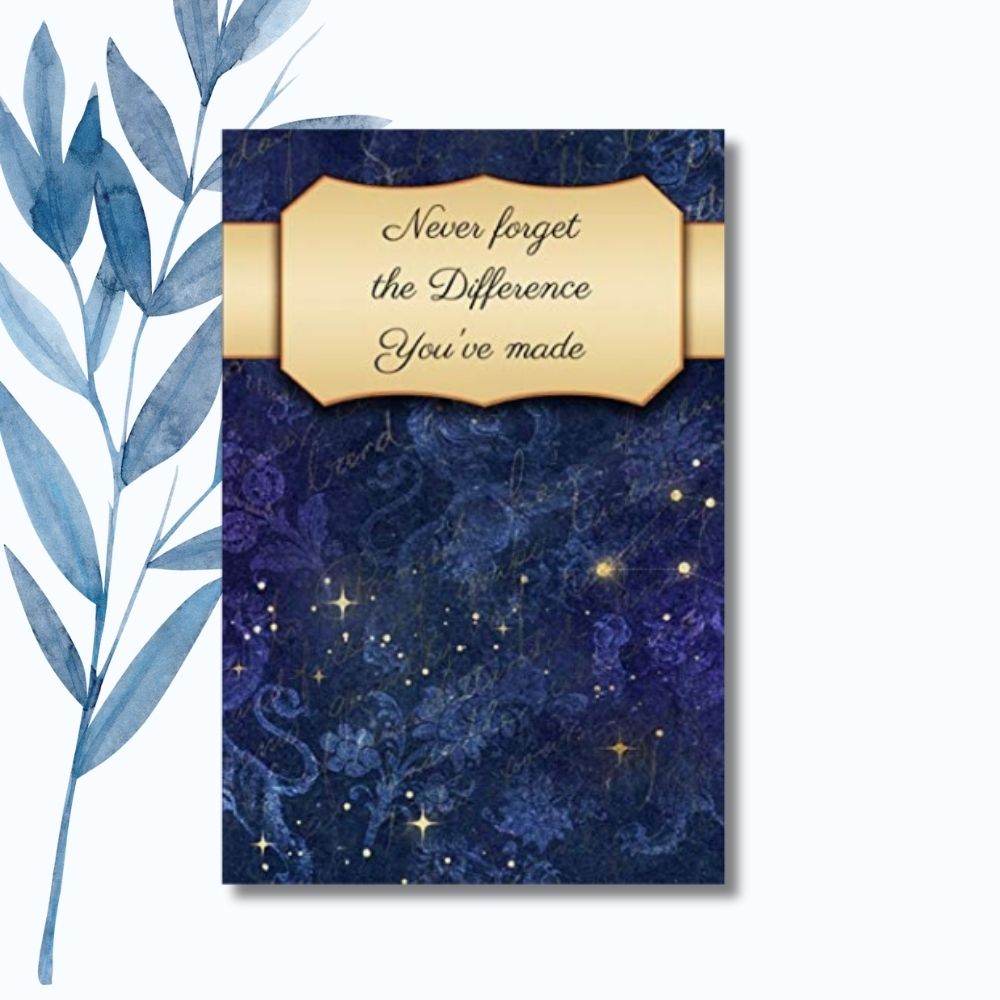 Elegant and inspiring notebook design, ideal for gifting to someone who has made a meaningful impact.