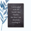 Humorous and elegant teacher appreciation notebook, perfect as a thoughtful gift for educators.