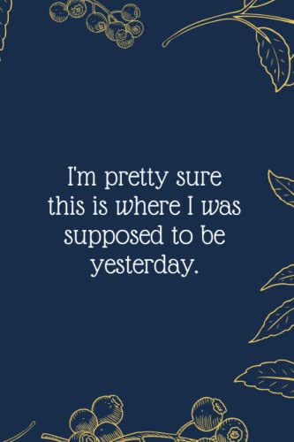 I'm pretty sure this is where I was supposed to be yesterday.: Funny Notebook Journal